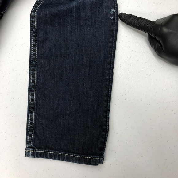 Coogi Jeans Juniors 3/4 W28 Blue Dark Wash Low Rise Straight Studded Zip Stretch - Picture 13 of 14